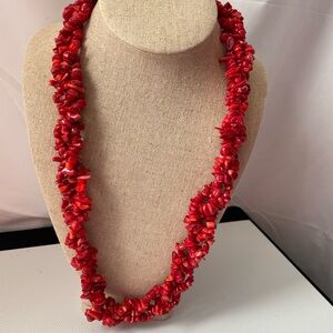 Elegant Red Beaded Necklace